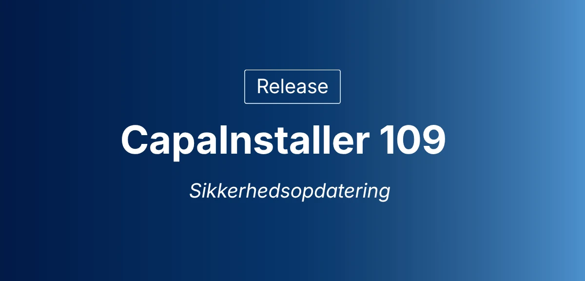 CapaInstaller 6.7.109 er frigivet